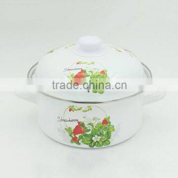 strawberry decal printing cookware set enamel casserole