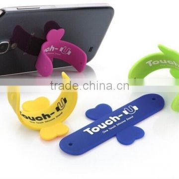 Silicone slap smart phone stand with customized logo