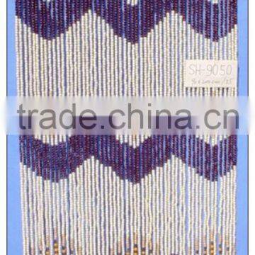 Wood bead curtain