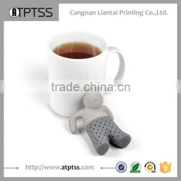 Silicone Mr.Tea Infuser Loose Tea Leaf Strainer Herbal Spice Filter Diffuser photo-2