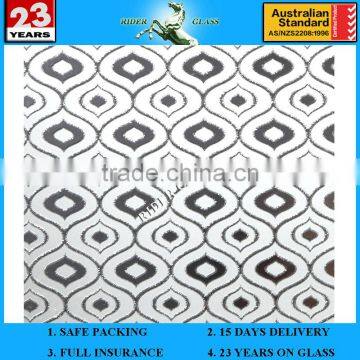 Acid etched 3-19mm Background Decorative Glass