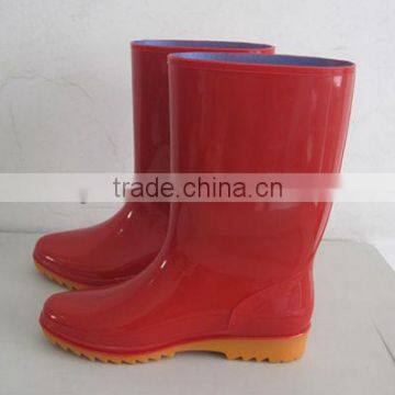 2015 red pvc gum boots for women