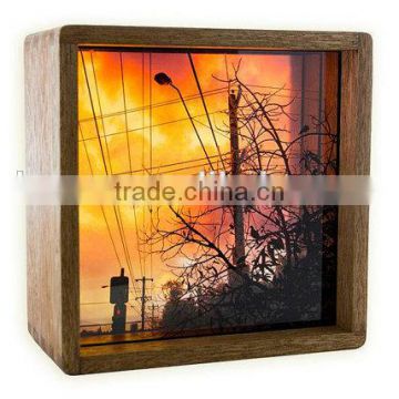 2017 New Design Advertising Light Box 220v 110v Solid Wood Frame Light Box Outdoor Lamphouse USB Batteries