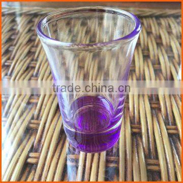 Wholesale cheap purple bottom tequila shot glass /vodka shot glass