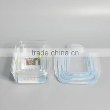 3 Pieces Plastic Lunch Box Rectangular Food Container With Lid photo-3