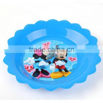 Blue cartoon pattern plastic plate