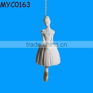 Handmade white ceramic girl ballerina ornaments