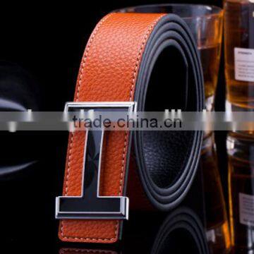High Quality Leather Belt Genuine Smooth Buckle Leather Belt