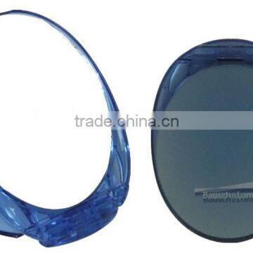 Plastic oval shape foldable one side cosmetic pocket mirror