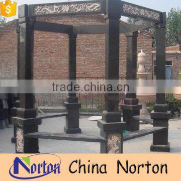 Custom waterproof garden black stone gazebo design NTGM-012Y