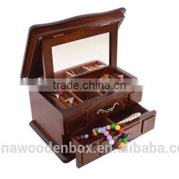 2016 Hot Sell Custom Wooden Jewelry Box Brown Jewelry Case for Women Love photo-4