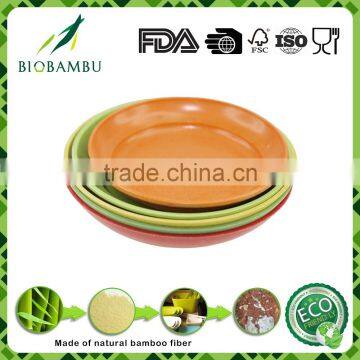 Different size Portable Green technology bamboo fiber powder flower pot tray