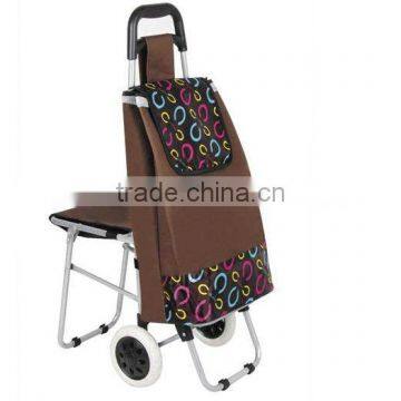 foldable shopping trolley with stool