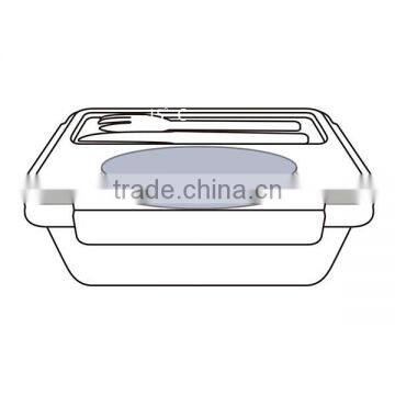 Food Grade Safe Lunch Break Box With Fork and Knife photo-3