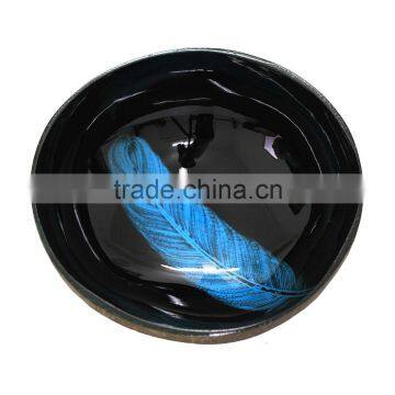Coconut Shell Bowls With Lacquered Pattern photo-4