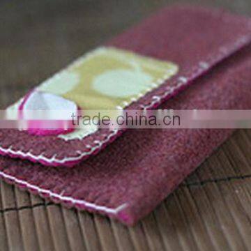 New products unique custom handmade polyester mobile sleeve dollars wallet wool fabric phone case factory wholesale price