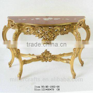 Rococo Style Furniture Living Room Antique Gold Console Table photo-6