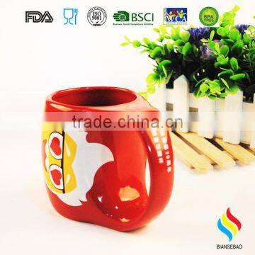 350ml ceramic coffee mug irregular shape 3D ceramic mug