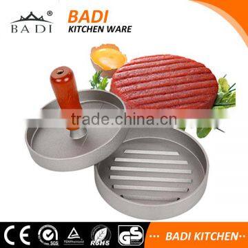 cheap price aluminum die casting wood handle mini Single Homemade patty Burger press