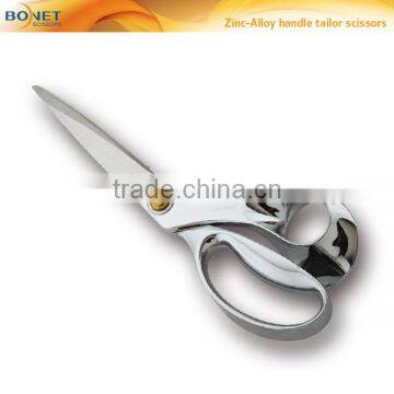 S11002S FDA qualified 10" heavy-duty zinc-alloy handle silver plated tailor stainless steel large scissors