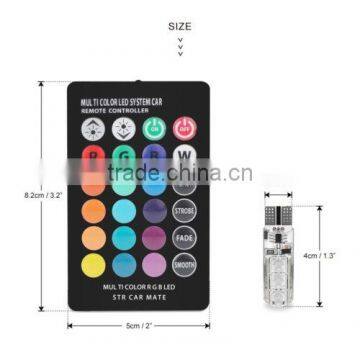 T10/W5W/168 LED Car RGB White Reading Light Interior Remote Control Bombillas photo-2