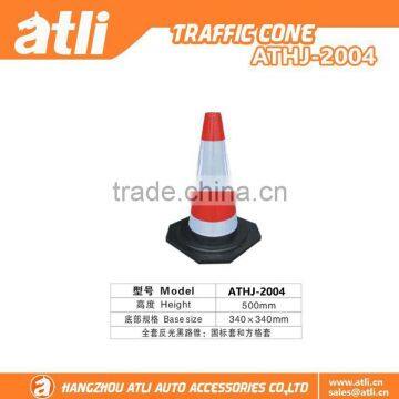 Safety reflecting plastic PVC Traffic Cone in yellow and red colors