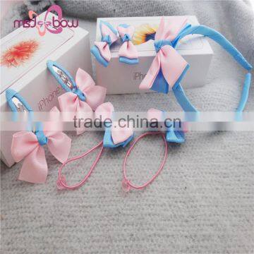 Cheap Baby Girls Headwear Set Grosgrain Ribbon Bow Hair Accessories for Kids photo-4