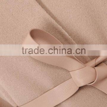 Wholesale Ladies Apparel Front Patch Pockets Powder Blush Wool Coat(DQE0355C) photo-4