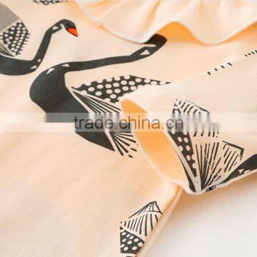 Wholesale Baby Long Sleeve Swan Printed Rompers for 0-1 Years Old photo-4