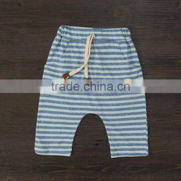 Very Cheap 100% Cotton Baby Short Stripes Harem Pants With Waistband photo-4