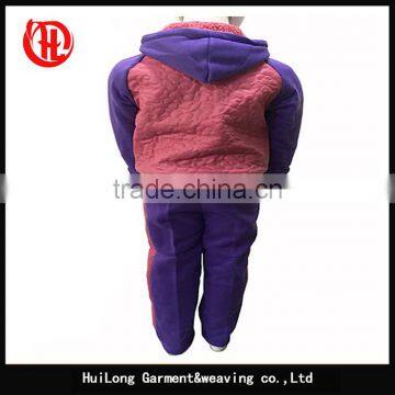 OEM Garment Pu Fleece Hood Apparel Girls Sets Clothing