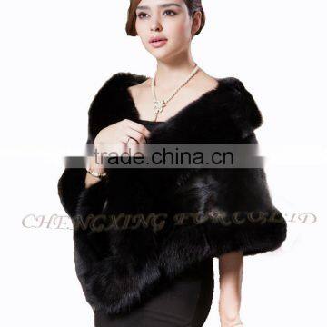 CX-B-M-05F Wholeslae Fashion Ladies Fox Fur Cape /Fox Fur Shawl 2016