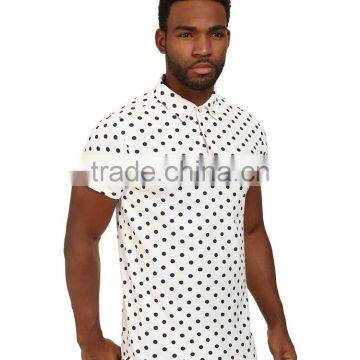 Latest Design Mens Short Sleeve Custom Dot Funny Polo Shirt photo-4