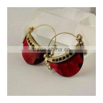 fashion rhinstone charm earrings, fashion enamel alloy earring