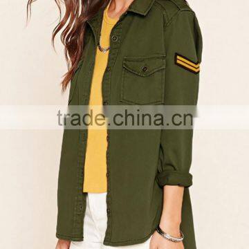 The more popular high-quality military style 100% cotton ladies jackets with embroidery