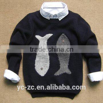 Custom Graphic Pullover Children's Sweaters With Collar