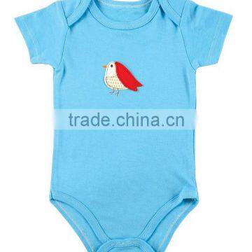 Unisex Applique Bee Summer Wear Short Sleeve Wholesale Pattern Custom Made Infant Cotton Baby Romper photo-3