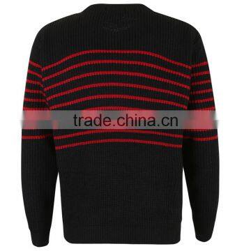 2015 Hot Selling Pullovers Mens Red Black Striped Sweater photo-2