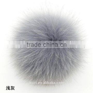 China Handmade Fox Pom Poms With 12cm for Beanie Hat photo-2