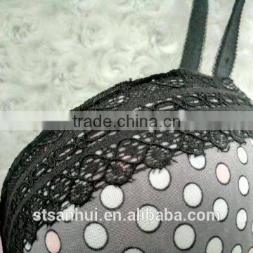 Fancy Dot Print and Beautiful Lace Sexy Ladies Bra and Panty Set photo-5