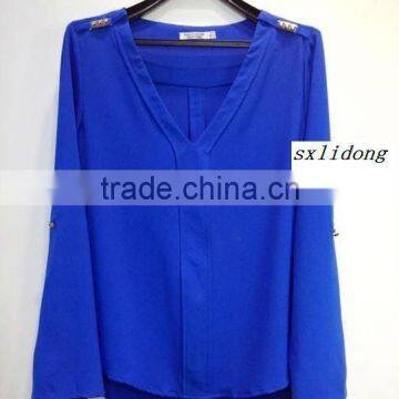 2013 fashion lady's simple chiffon blouses