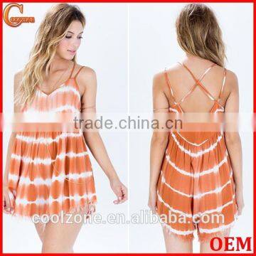Perfect tie dye grid-patterned latest beach dress designs