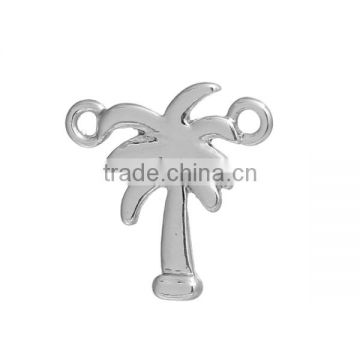 Zinc Based Alloy Connectors Palm Tree Silver Tone