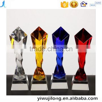 logo customized personalized china crystal glass souvenir trophy