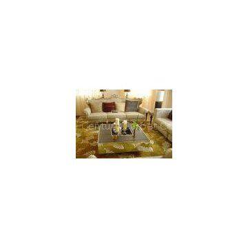 Yellow Hand Tufted Wool Carpet , Handmade Rugs For Living Room Banquet Hall