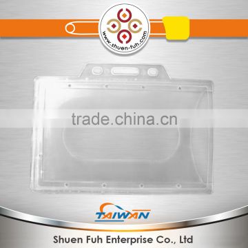 retractable reel id access leather business soft plastic card holder