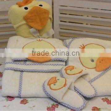 Duckling hooded towel and robe sets