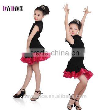 Child Kid High Neck Modern Latin Dance Dress Girls Elegant Performance Skirt Suit