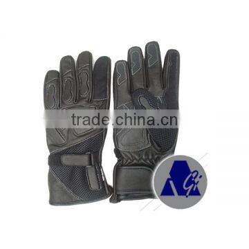 Motor bike leather gloves