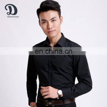 Wholesale man black shirt custom long sleeve shirt